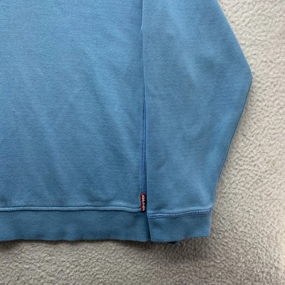 Tommy Bahama Sweater Mens 1XB Blue Washed Out Collared 1/4 Zip Pullover Golf